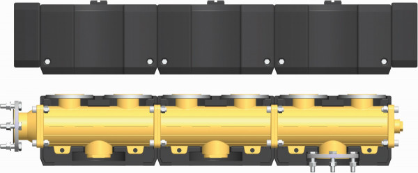PAW Modulverteiler DN 50 3-fach F DN 50 PN 6 x F DN 65 PN 6