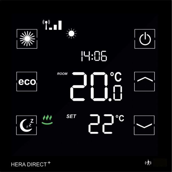 blossom-ic Hera Direct Raumthermostat 230 V schwarz, für Heizen Kühlen