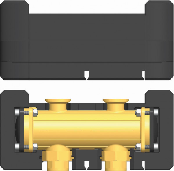PAW Hydr Weiche DN 32 bis 2600 l/h, gebrückt F 11/2" x 2" AG/11/4" IG EPP