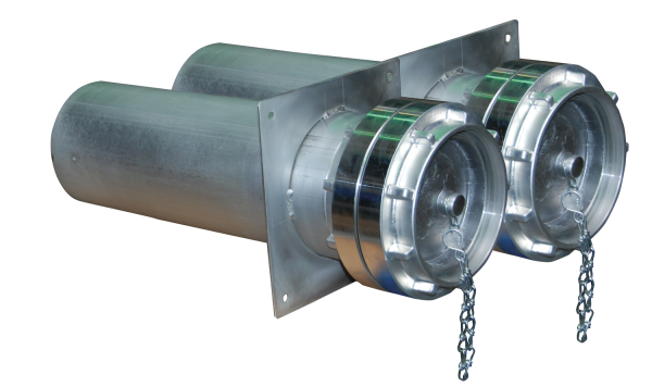 Hackguteinblasstutzen f.Lagerraum gerade L=0,5m, Storzkupplung F/150