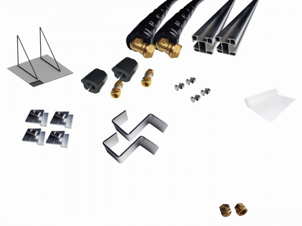 Thermic Energy Montagepaket 1er Grundset FK253 Flachdachaufständerung 45Grad senkrecht