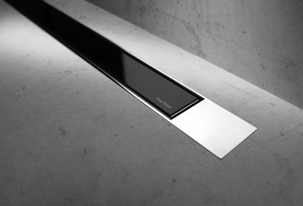 ESS Duschrinne Modulo TAF Design Z-2 Poliert, Glass Schwarz, 1200