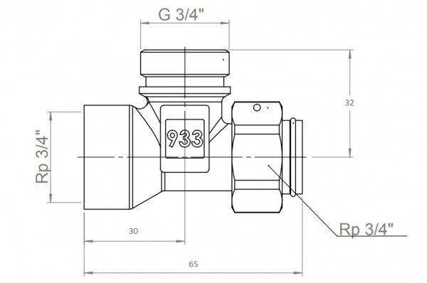 LK Armatur LK 932 Mehrfachanschluss G3/4 x Rp3/4 Überwurfmutter