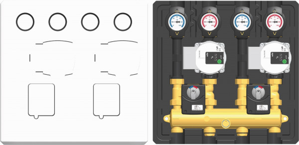 PAW Thermax VT Syst DN 20 2x K32 gem 2x Motor SR2 2x Wilo Para SC 15/6-43