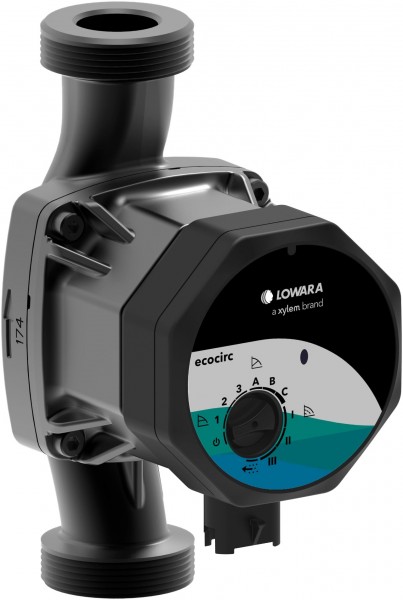 Lowara H-Pumpe ecocirc M 25-6/180 L:180 G1 1/2" PN10 max. H:6m 34W