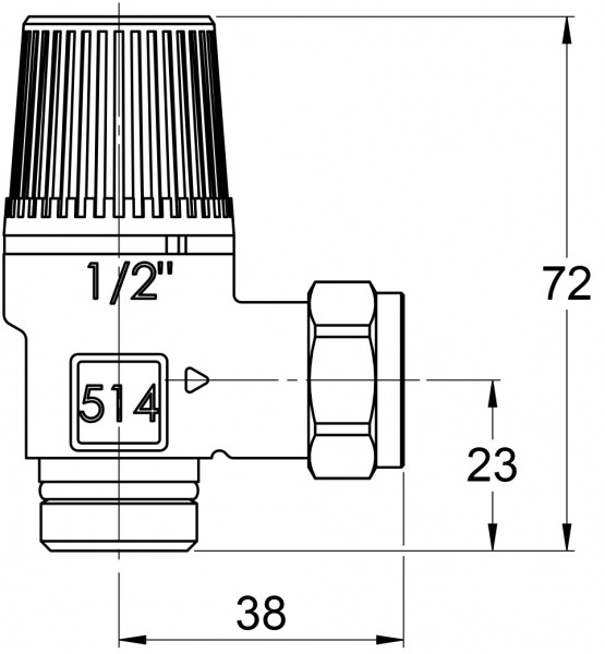 LK Armatur LK 514 Sicherheitsventil G1/2 x 15mm 7bar