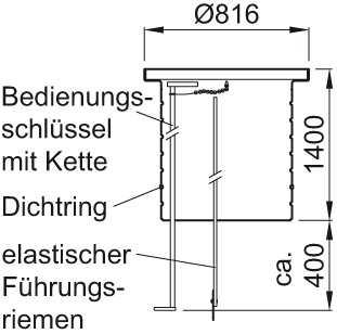 ACO Aufsatzstück Muli Max F A 15/B 125 Gesamthöhe 2000 3000mm