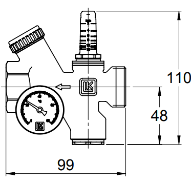 LK Armatur LK 435 hydraulisches Abgleichventil G1-G1 4-36l/min