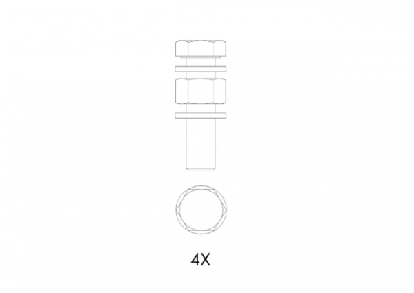 KESSEL Schraubenset für Guss-Formteile DN 80/DN 100, M16x65