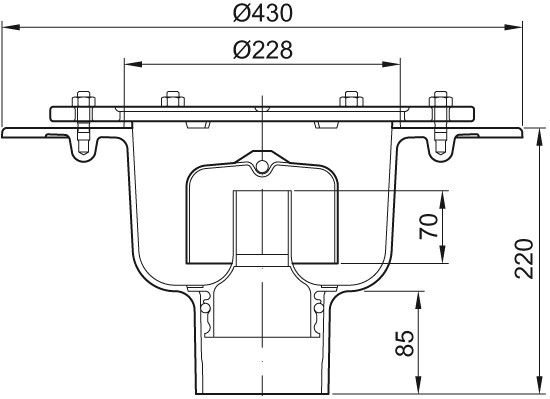 ACO Bodenablauf Wal Selecta DN 100 o GV m PDF weiß epoxiert