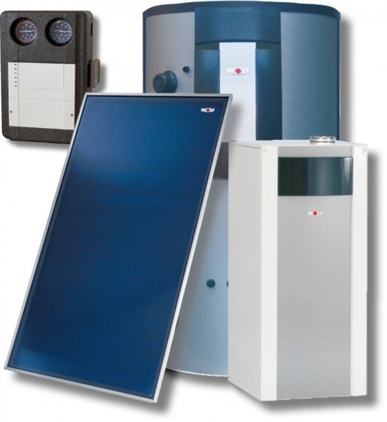 Wolf Sonnenpaket Ölbrennwert COB-2-15 6x Kollektor F3-1, 1 MK, BSP-1000