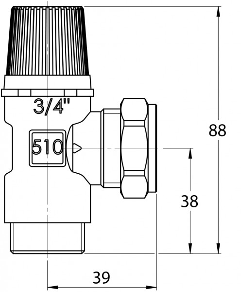 LK Armatur LK 511 Sicherheitsventil G3/4 22mm 10bar Brauchwasser