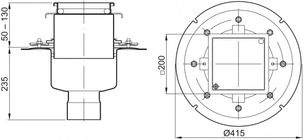 ACO Reinigungsverschluss FINOR CR 2 tlg. Edelstahl, M 125 DN 100