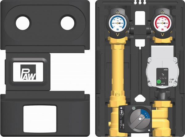 PAW HeatBloC K35 DN 25 3-Temperaturen H-Mischer Mot SR5 Wilo Para SC 25/8-60/O