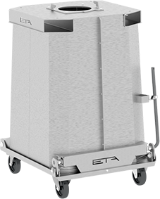 Aschetonne 320lt zur externen Entaschung