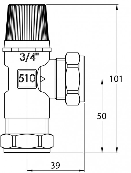 LK Armatur LK 512 Sicherheitsventil 22mm 10bar Brauchwasser