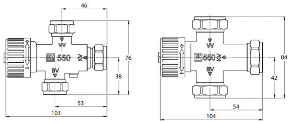 LK Armatur LK 550 thermisches Mischventil 15mm Kvs 1,2