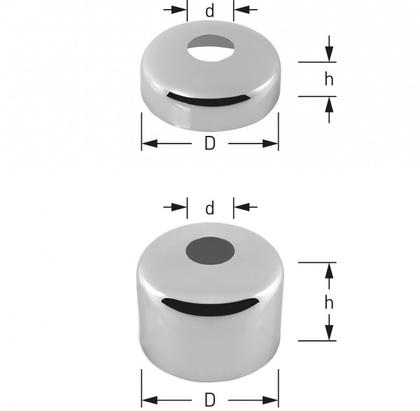 Stedo Hahnrosetten D = 27, D=100, H=80, MS. verchr.