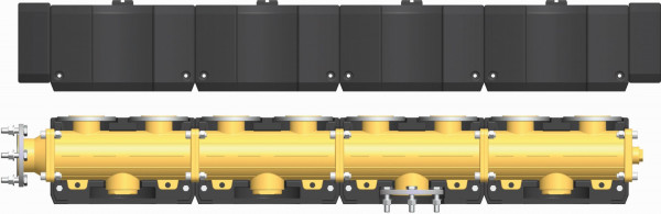 PAW Modulverteiler DN 40 4-fach F DN 40 PN 6 x F DN 50 PN 6