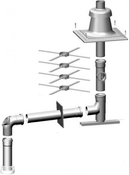 Wolf Anschluss Set für COB 15/20/29, TOB 18 DN 80