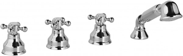 Herzbach Vierloch Wannenbatterie Anais ohne Wannenauslauf chr gold