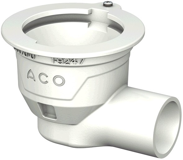 ACO Bodenablauf Passavant DN 70 GE mit Halterand weiß epoxiert
