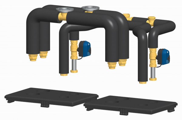 PAW PAW Rohr Set FriwaMega Kask 2x 2-Weg Vent Pri: 2" AG / 11/2" AG sd