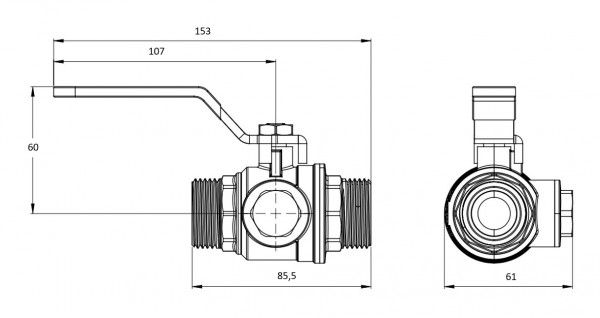 LK Armatur LK 522 Filterkugelhahn G1 Kvs 10,0