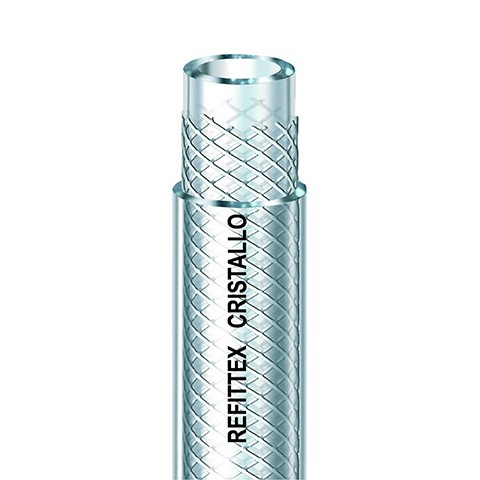 ewuaqua iWater Refittex Cristallo 6x12 (1/4"), 50 m PVC-Wasserschlauch mit Gewebeverst.