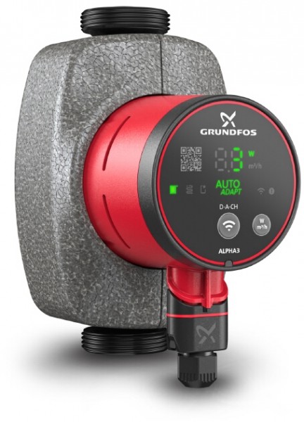 Grundfos Umwälzpumpe ALPHA3 el. gereg. PN 10 180mm T 25 40 G 1 1/2"