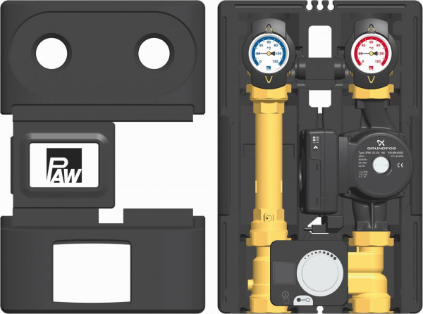 PAW HeatBloC K34R DN 25 3 Weg H-Misch m Bypass Regler PWR6 GF UPML 25-105 AUTO